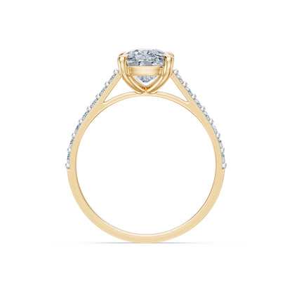 Cushion Lab Grown Diamond Slim Pave Eternity Ring 2.0ct by Qutahia Jewellery