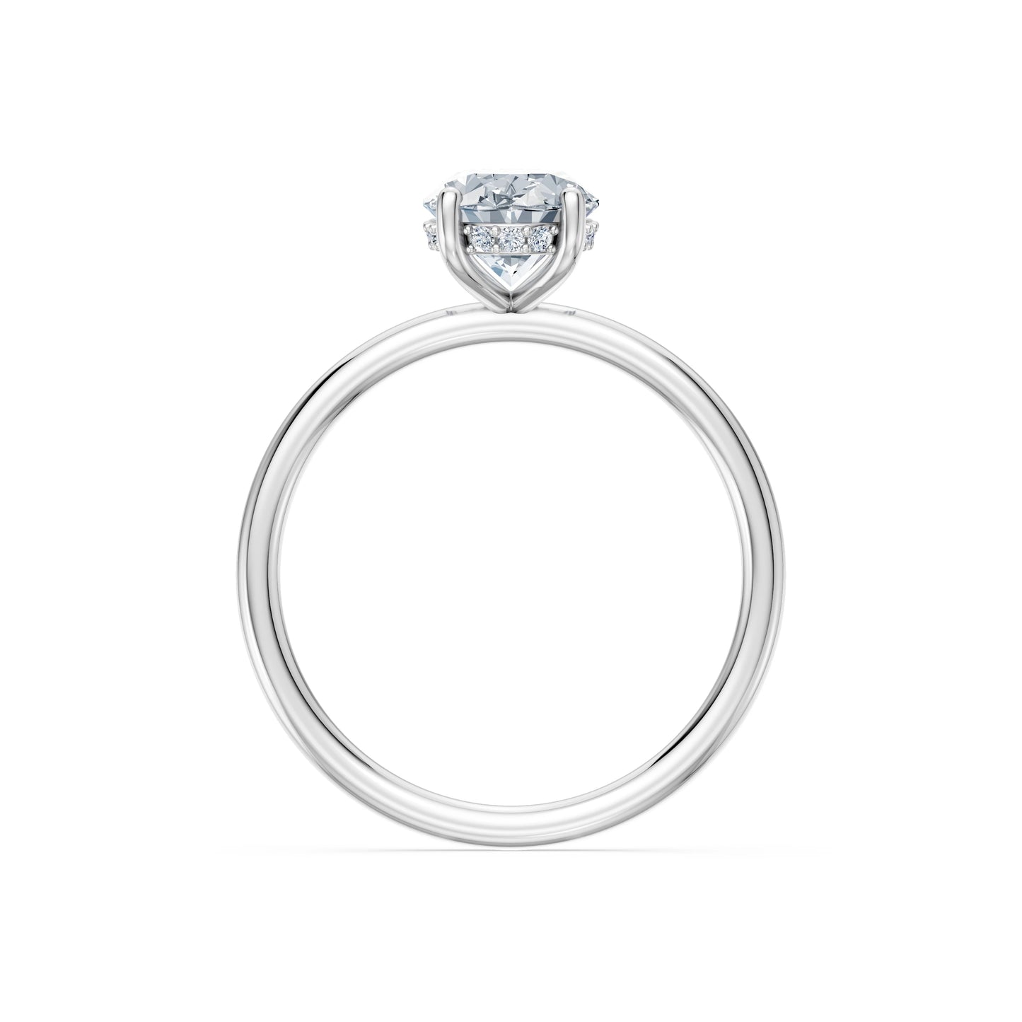 Oval Lab Grown Diamond Micro Pave Engagement Ring 1.5ct by Qutahia Jewellery