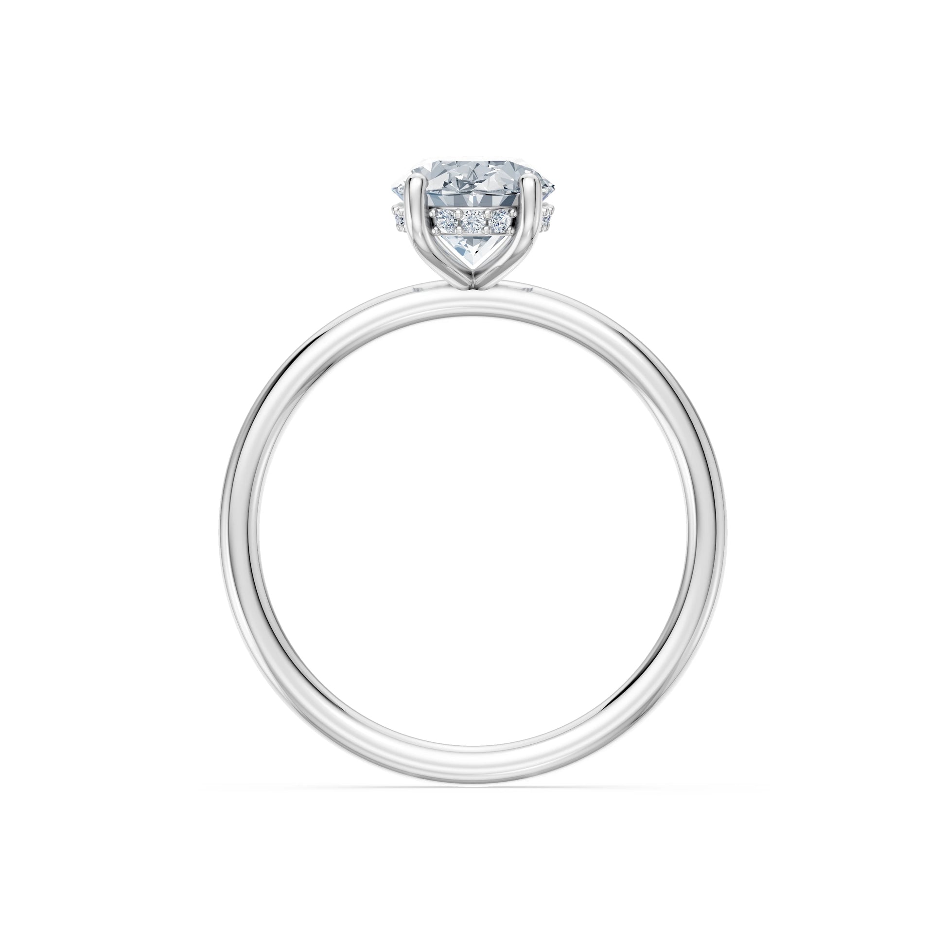 Oval Lab Grown Diamond Micro Pave Engagement Ring 1.5ct by Qutahia Jewellery