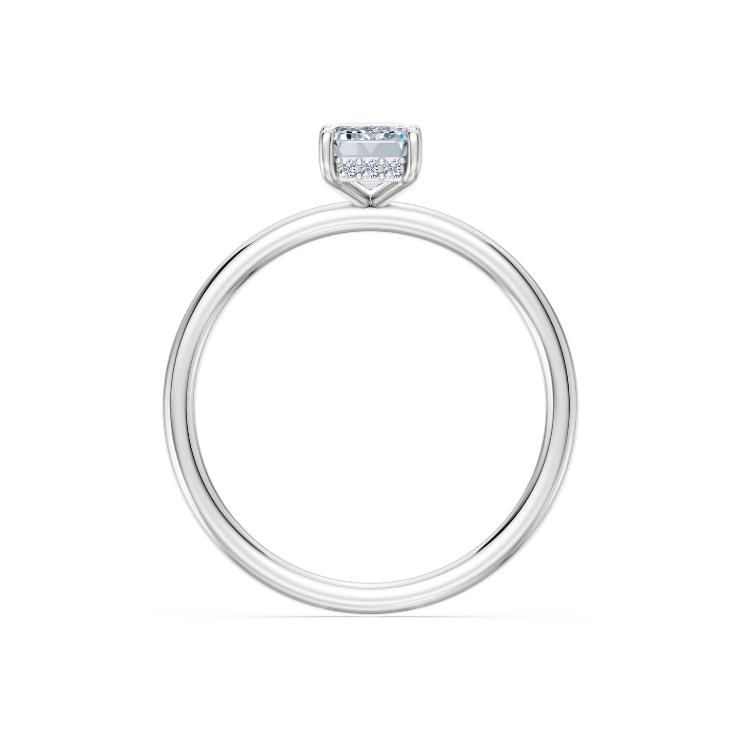 Emerald Lab Grown Diamond Micro Pave Engagement Ring 1.0ct by Qutahia Jewellery