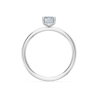 Emerald Lab Grown Diamond Micro Pave Engagement Ring 1.0ct by Qutahia Jewellery