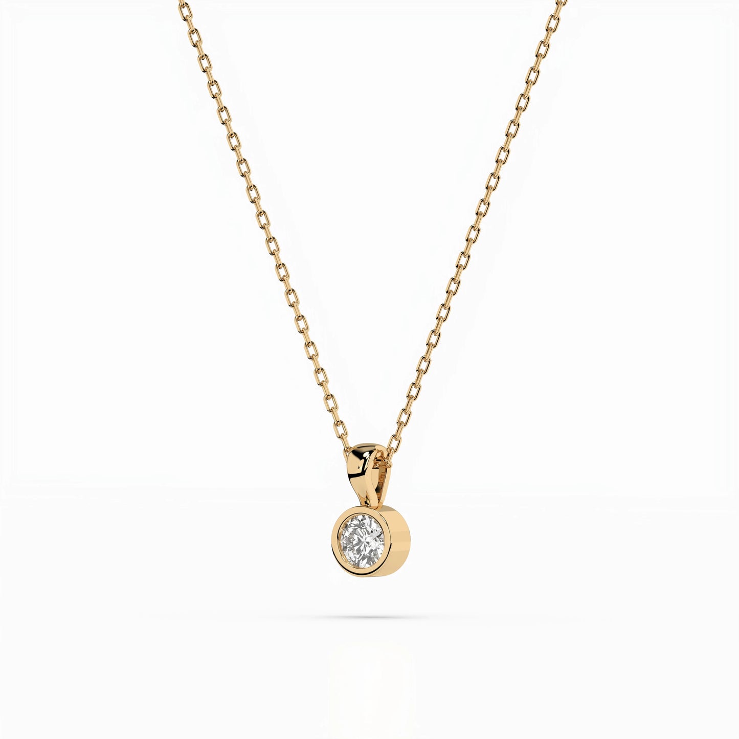 Solitaire Necklace (Round), 0.1 ct — 104-10010(3.0)