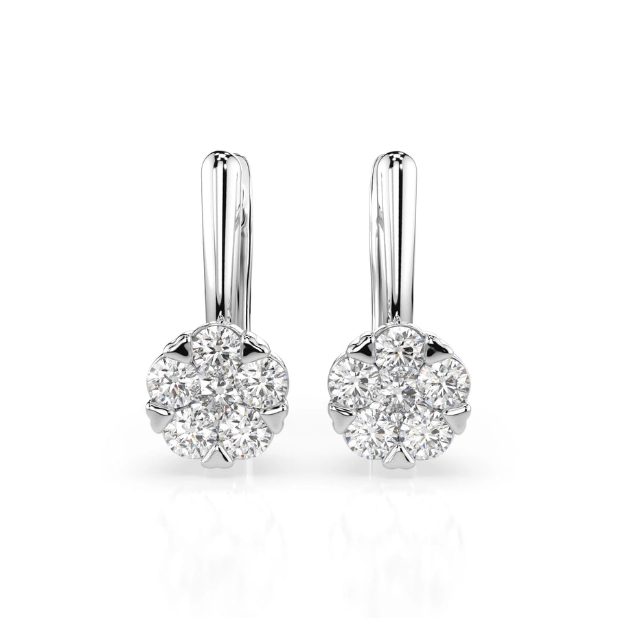 Illusion Diamond Earrings Round 0.2ct by Qutahia Jewellery