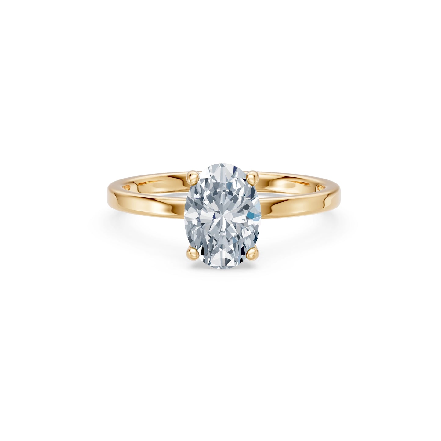 Oval Lab Grown Diamond Solitaire Engagement Ring 1.5ct by Qutahia Jewellery