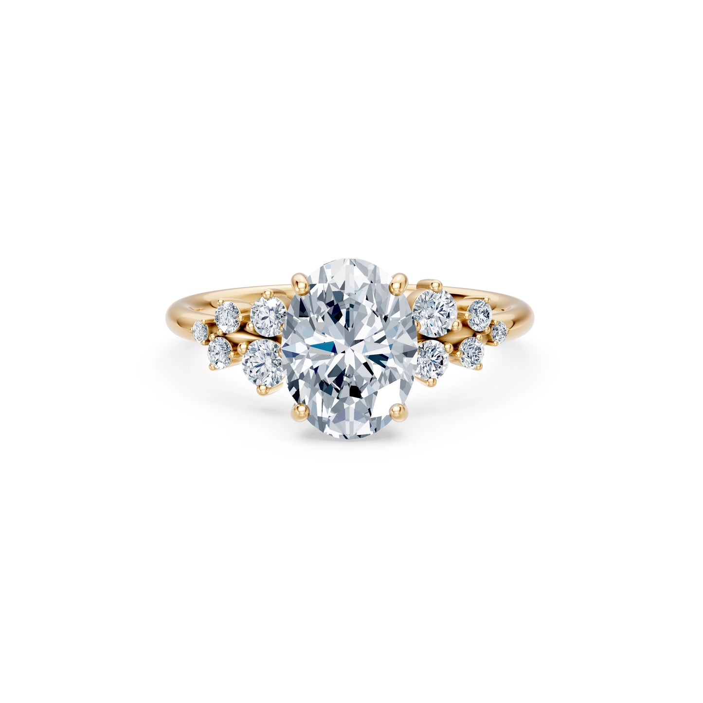 Oval Lab Grown Diamond Classic Pave Eternity Ring 2.0ct by Qutahia Jewellery