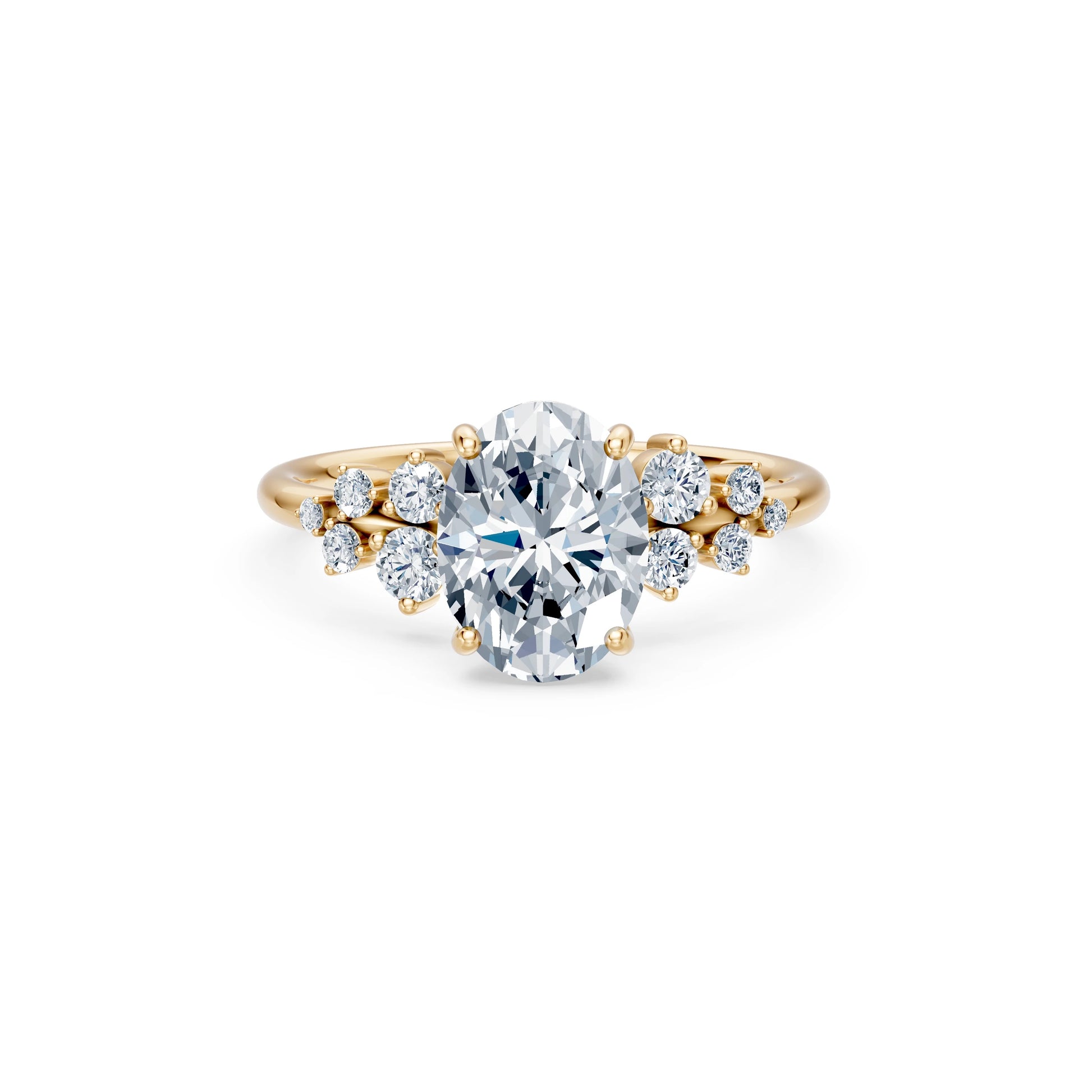 Oval Lab Grown Diamond Classic Pave Eternity Ring 2.0ct by Qutahia Jewellery