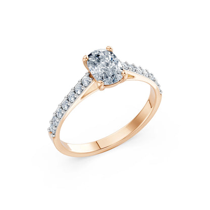 Cushion Lab Grown Diamond Slim Pave Eternity Ring 1.0ct by Qutahia Jewellery