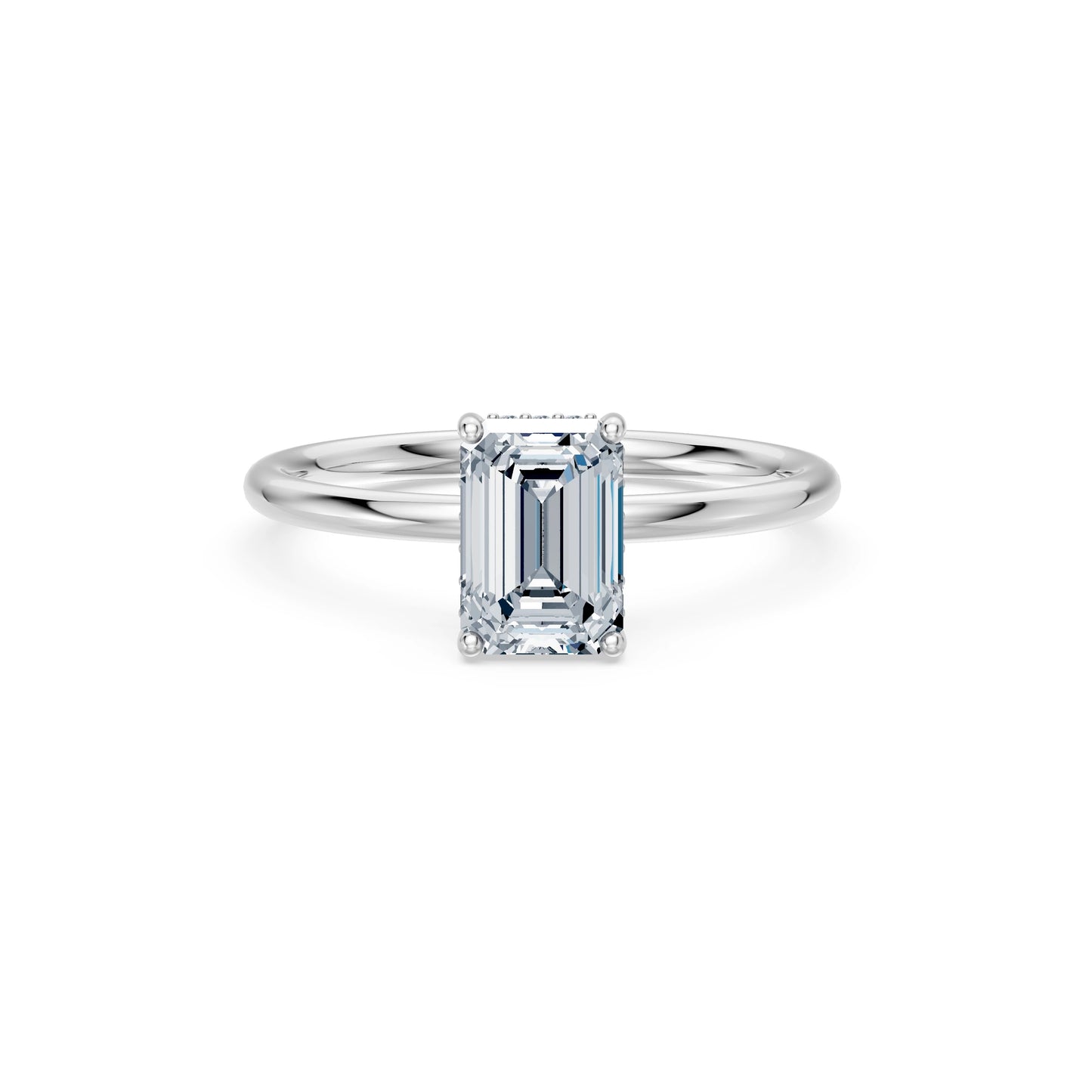 Emerald Lab Grown Diamond Micro Pave Engagement Ring 1.5ct by Qutahia Jewellery