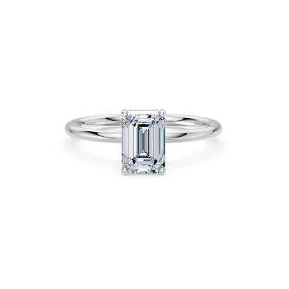 Emerald Lab Grown Diamond Micro Pave Engagement Ring 1.5ct by Qutahia Jewellery