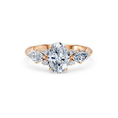 Oval Lab Grown Diamond Side Stone Eternity Ring 1.5ct by Qutahia Jewellery