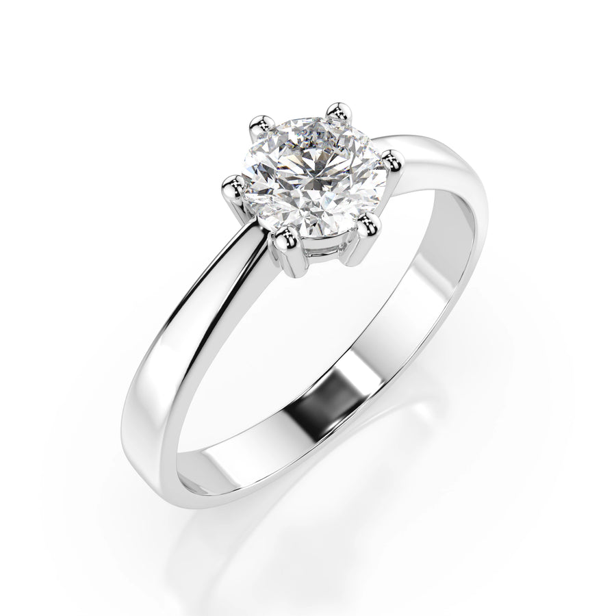 Solitaire Diamond Ring Round 0.5ct by Qutahia Jewellery