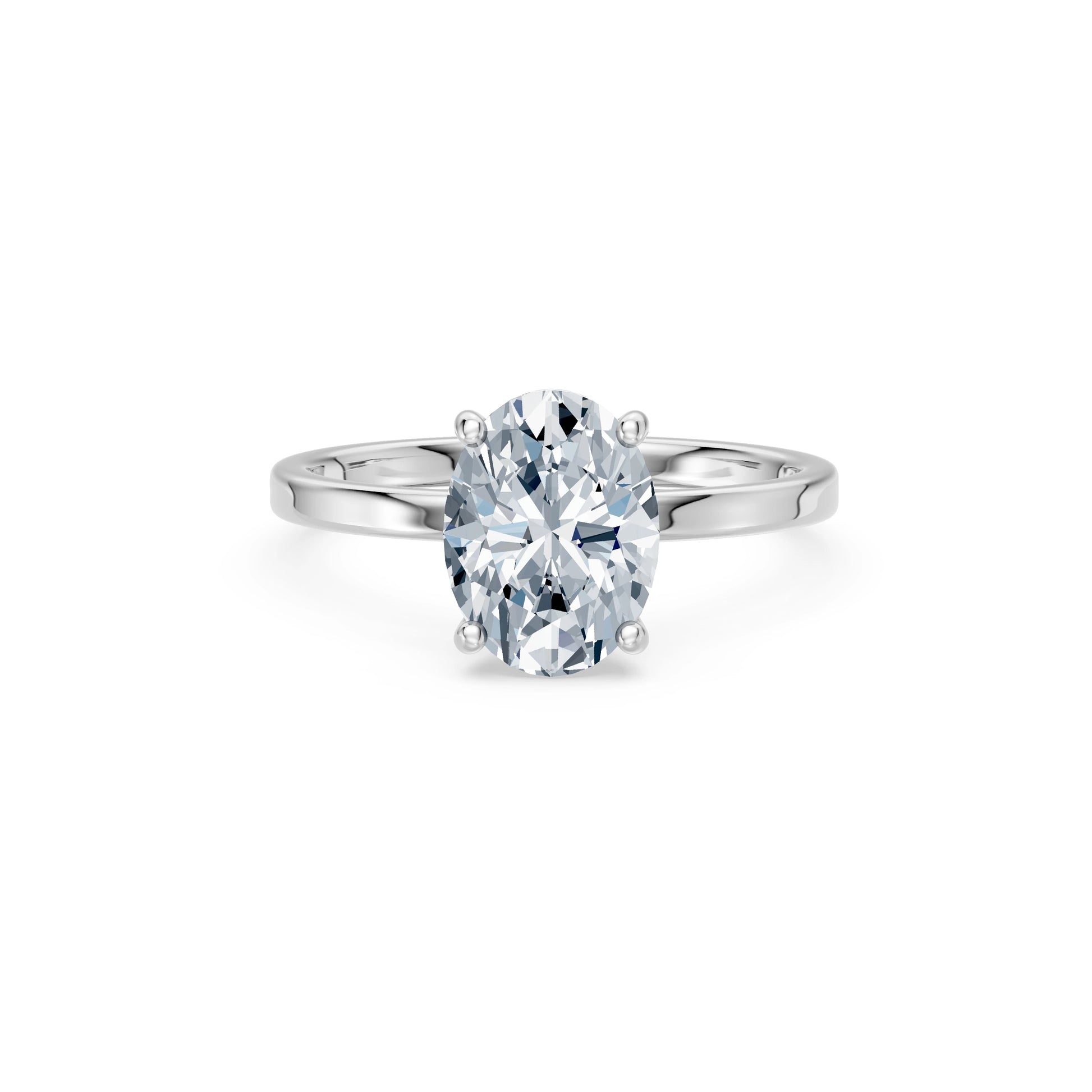 Oval Lab Grown Diamond Solitaire Engagement Ring 2.0ct by Qutahia Jewellery