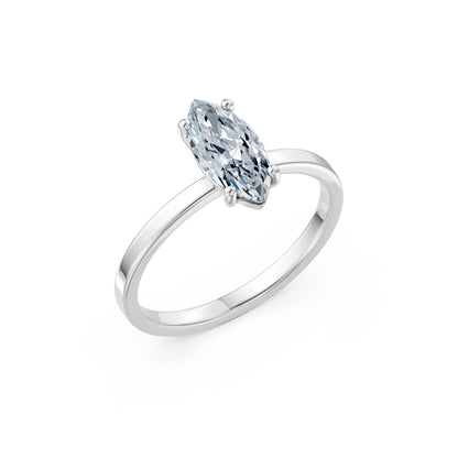 Marquise Lab Grown Diamond Solitaire Engagement Ring 1.0ct by Qutahia Jewellery