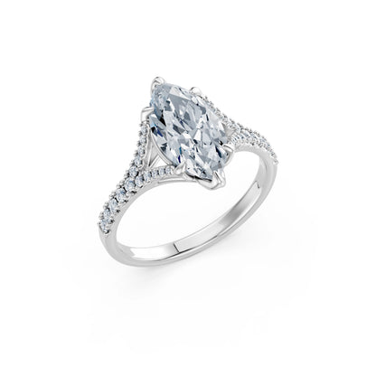 Marquise Lab Grown Diamond Micro Pave Eternity Ring 2.0ct by Qutahia Jewellery