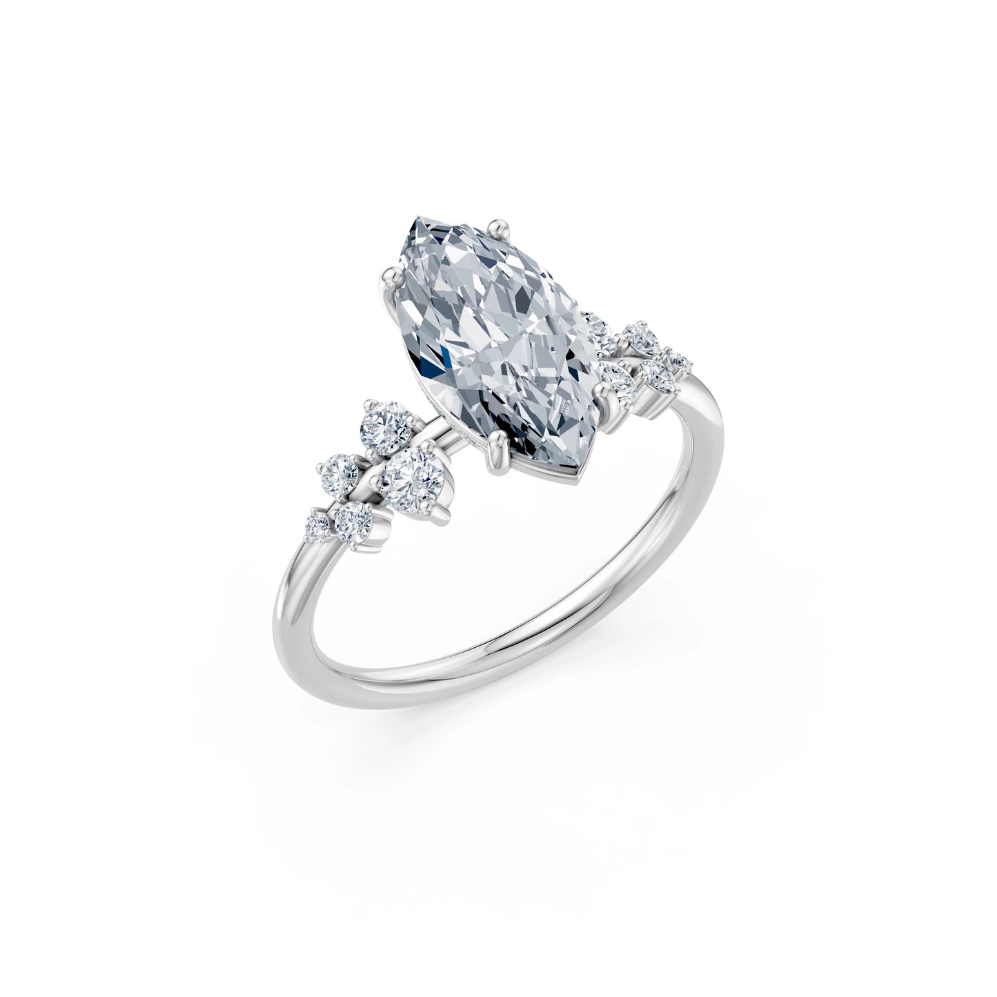 Marquise Lab Grown Diamond Classic Pave Eternity Ring 2.0ct by Qutahia Jewellery