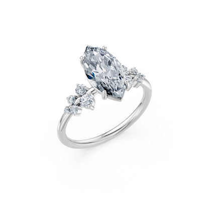 Marquise Lab Grown Diamond Classic Pave Eternity Ring 2.0ct by Qutahia Jewellery