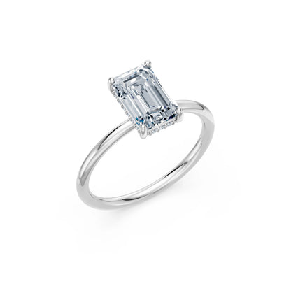 Emerald Lab Grown Diamond Micro Pave Engagement Ring 2.0ct by Qutahia Jewellery