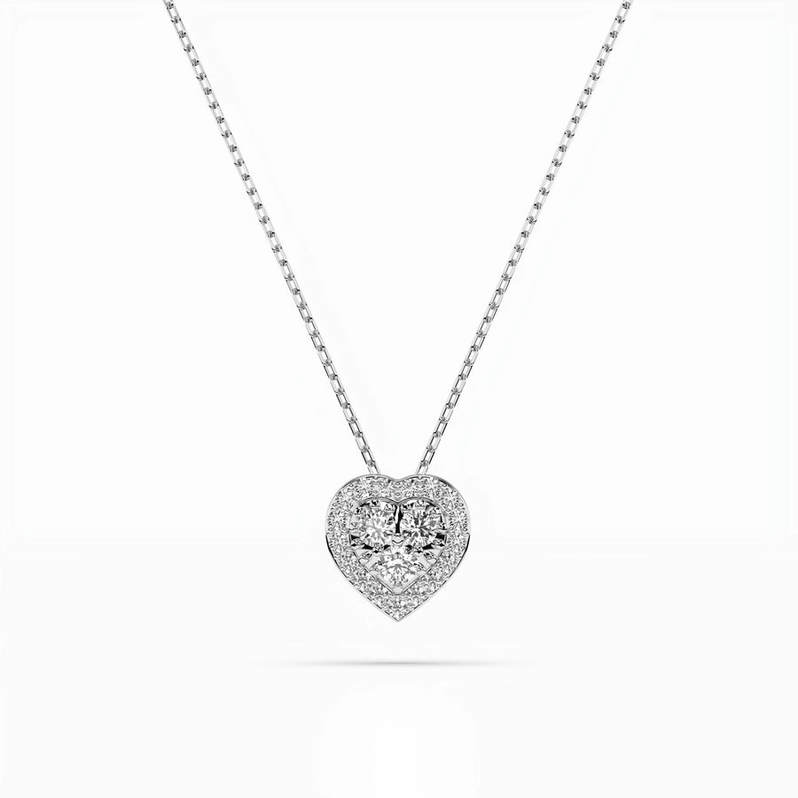 Illusion Diamond Necklace Round 0.08ct by Qutahia Jewellery