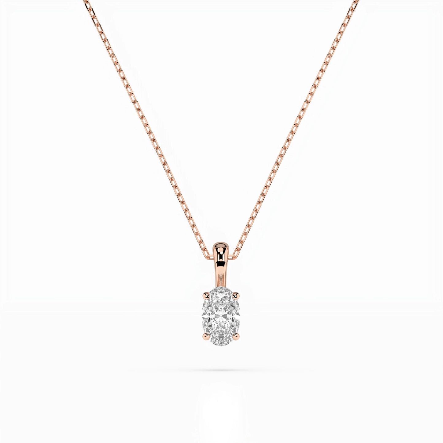 Solitaire Necklace (Oval), 0.3 ct — 104-10069(0.30)OV