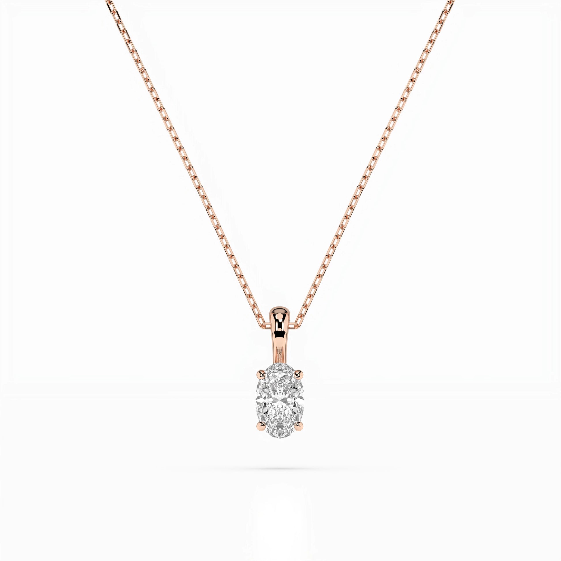 Solitaire Necklace (Oval), 0.3 ct — 104-10069(0.30)OV
