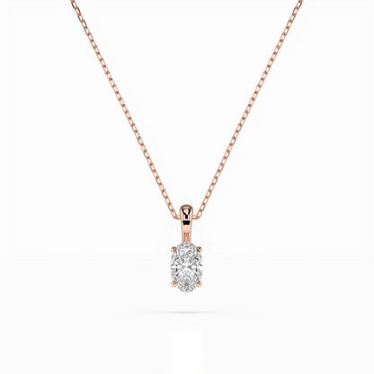 Solitaire Necklace (Oval), 0.3 ct — 104-10069(0.30)OV