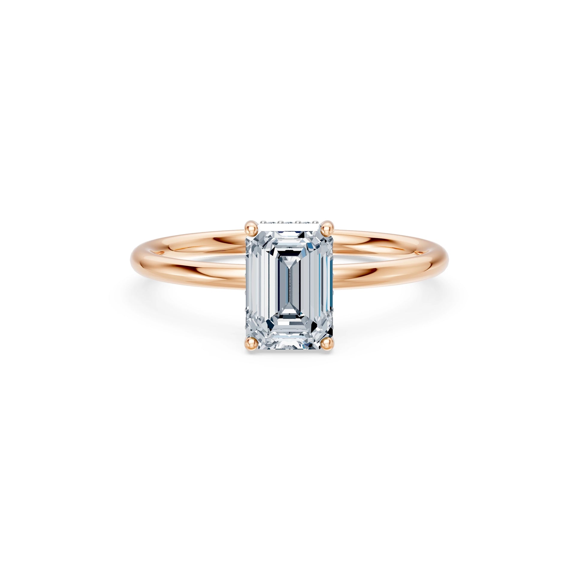 Emerald Lab Grown Diamond Micro Pave Engagement Ring 1.5ct by Qutahia Jewellery