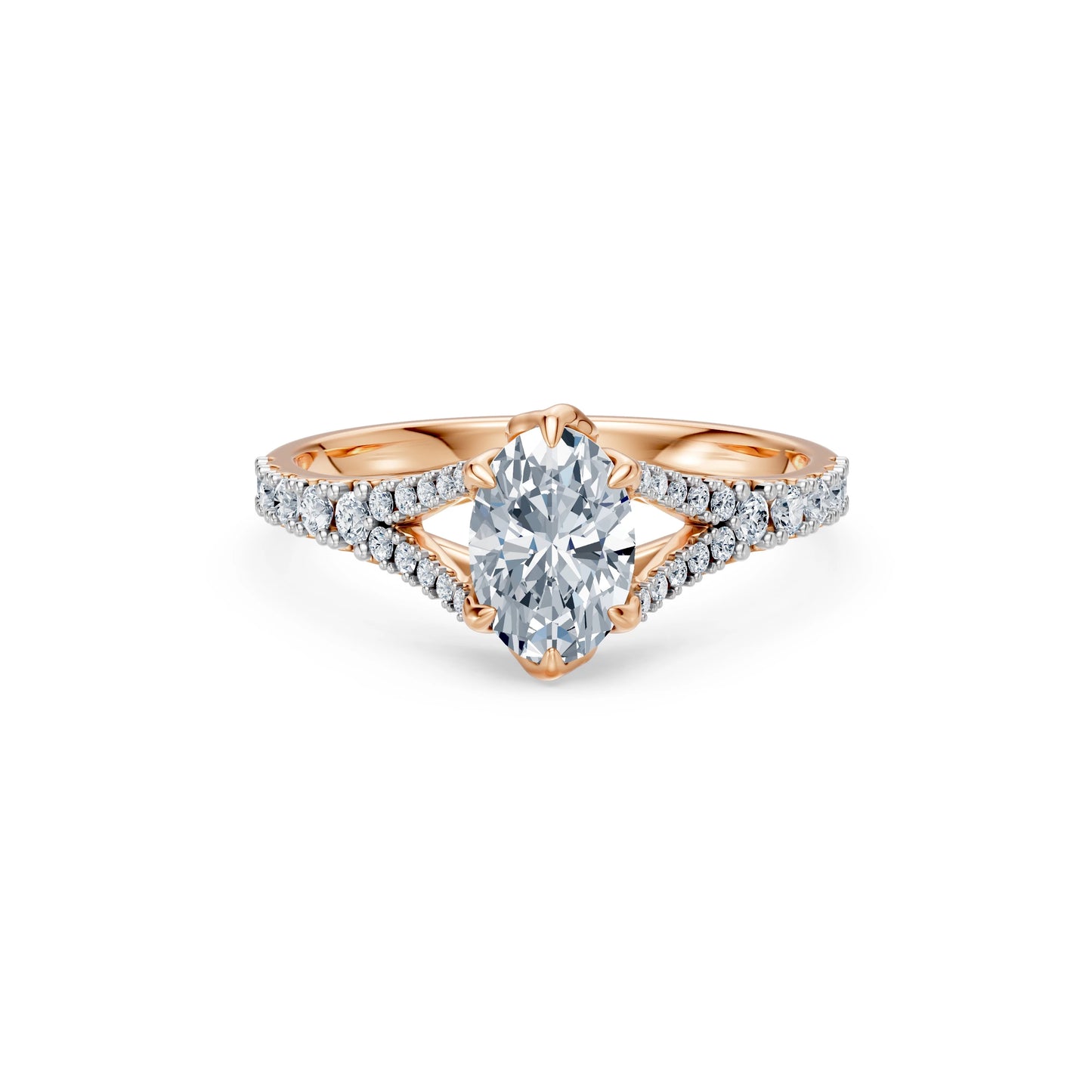 Oval Lab Grown Diamond Micro Pave Eternity Ring 1.0ct by Qutahia Jewellery