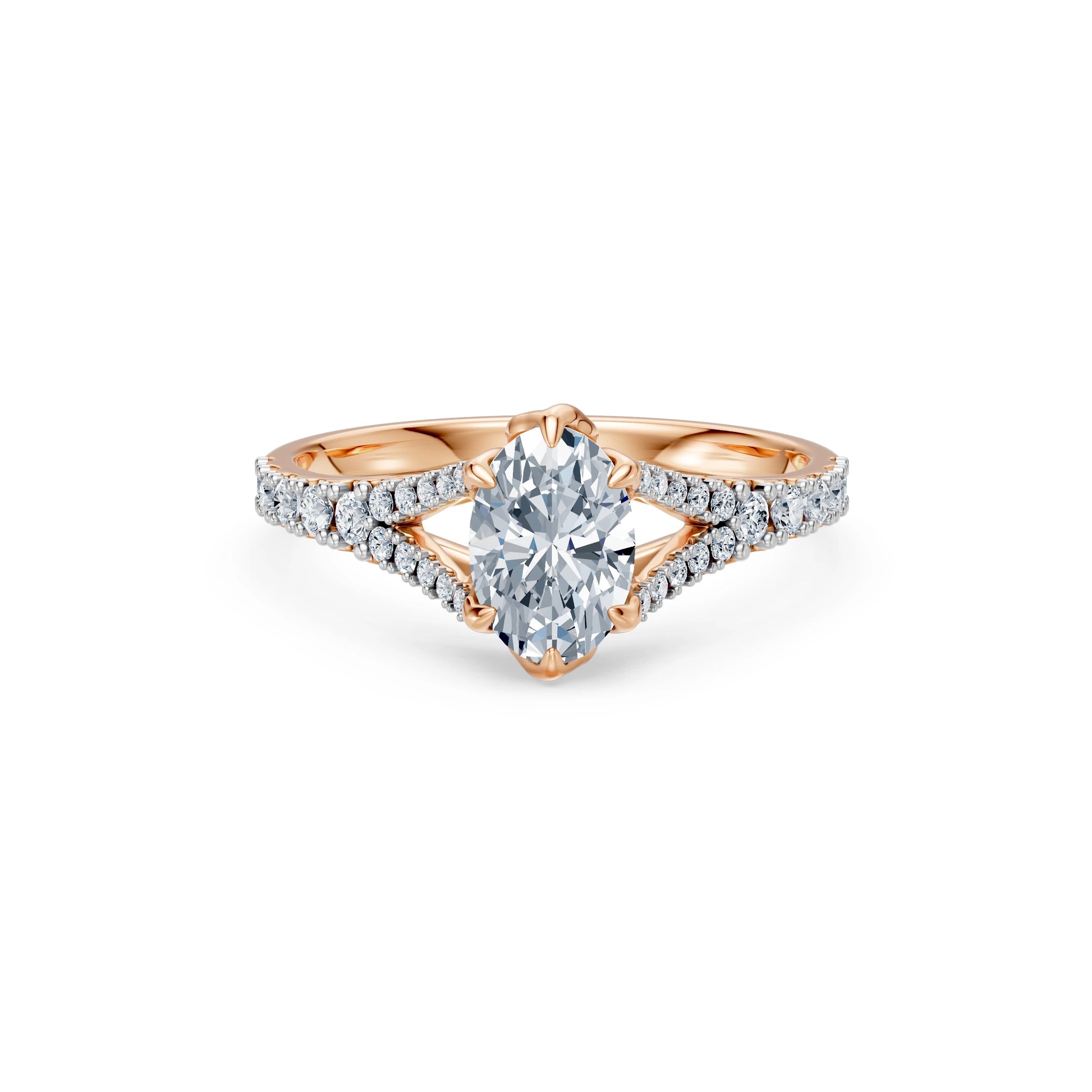 Oval Lab Grown Diamond Micro Pave Eternity Ring 1.0ct by Qutahia Jewellery