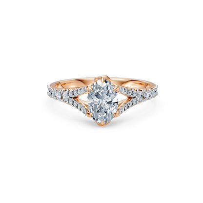 Oval Lab Grown Diamond Micro Pave Eternity Ring 1.0ct by Qutahia Jewellery