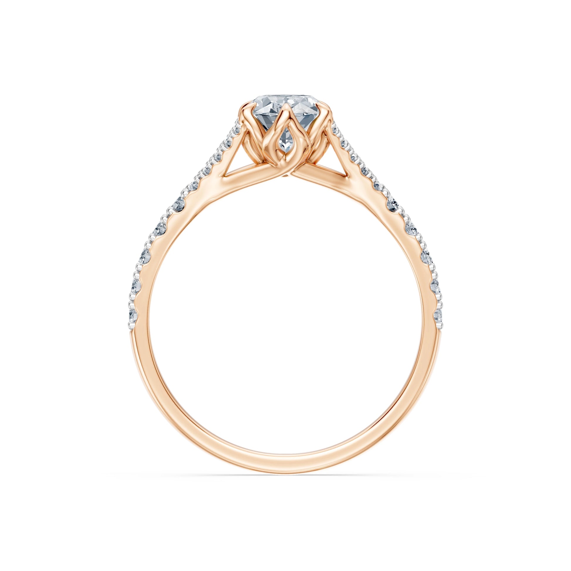 Oval Lab Grown Diamond Micro Pave Eternity Ring 1.0ct by Qutahia Jewellery
