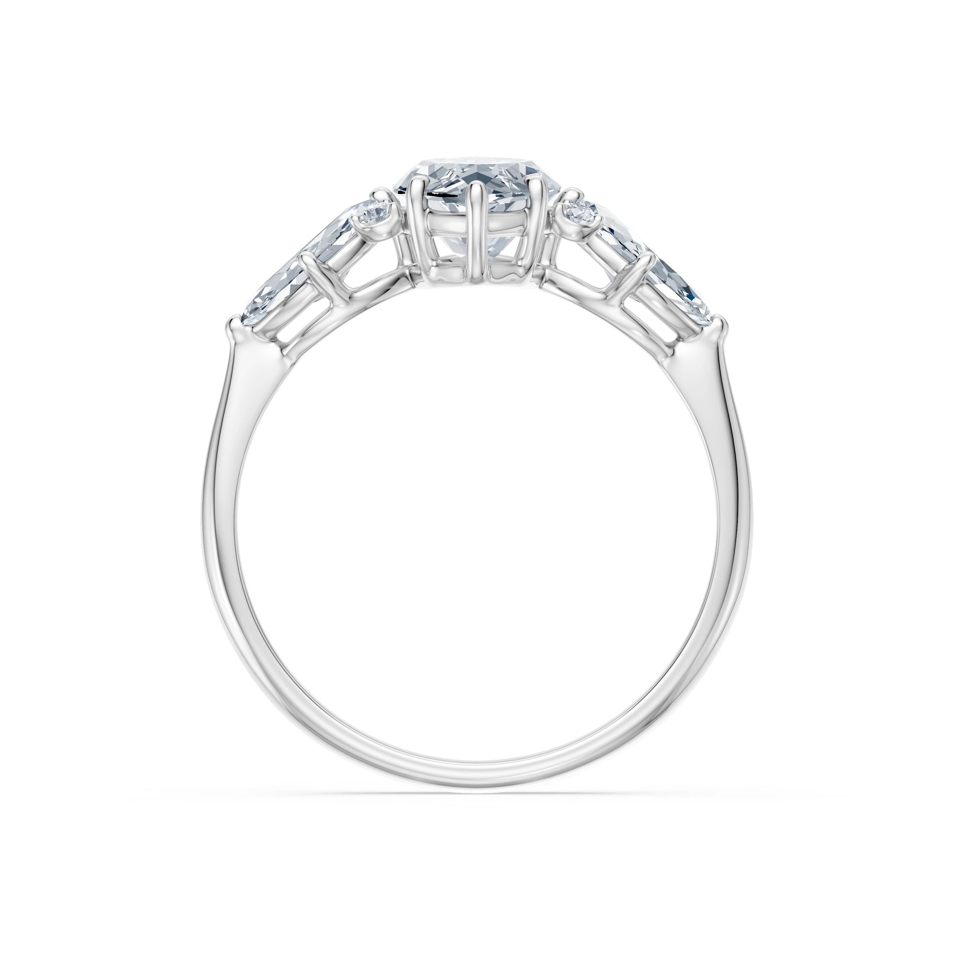 Marquise Lab Grown Diamond Side Stone Eternity Ring 1.5ct by Qutahia Jewellery