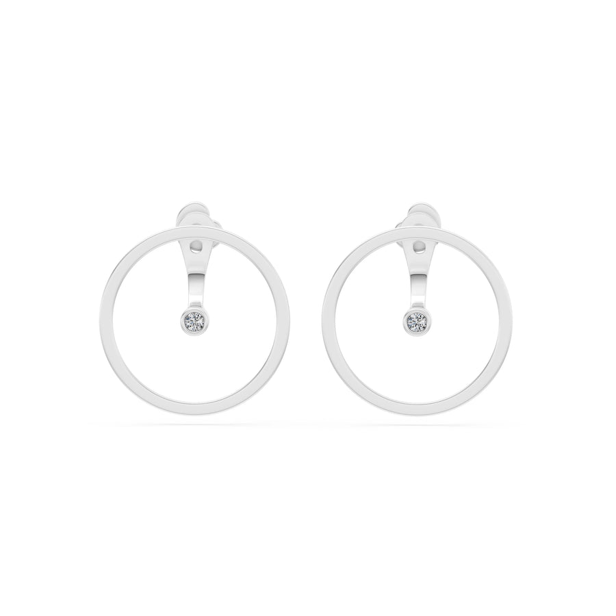 Small Diamond Earrings Round Brilliant 0.06ct by Qutahia Jewellery