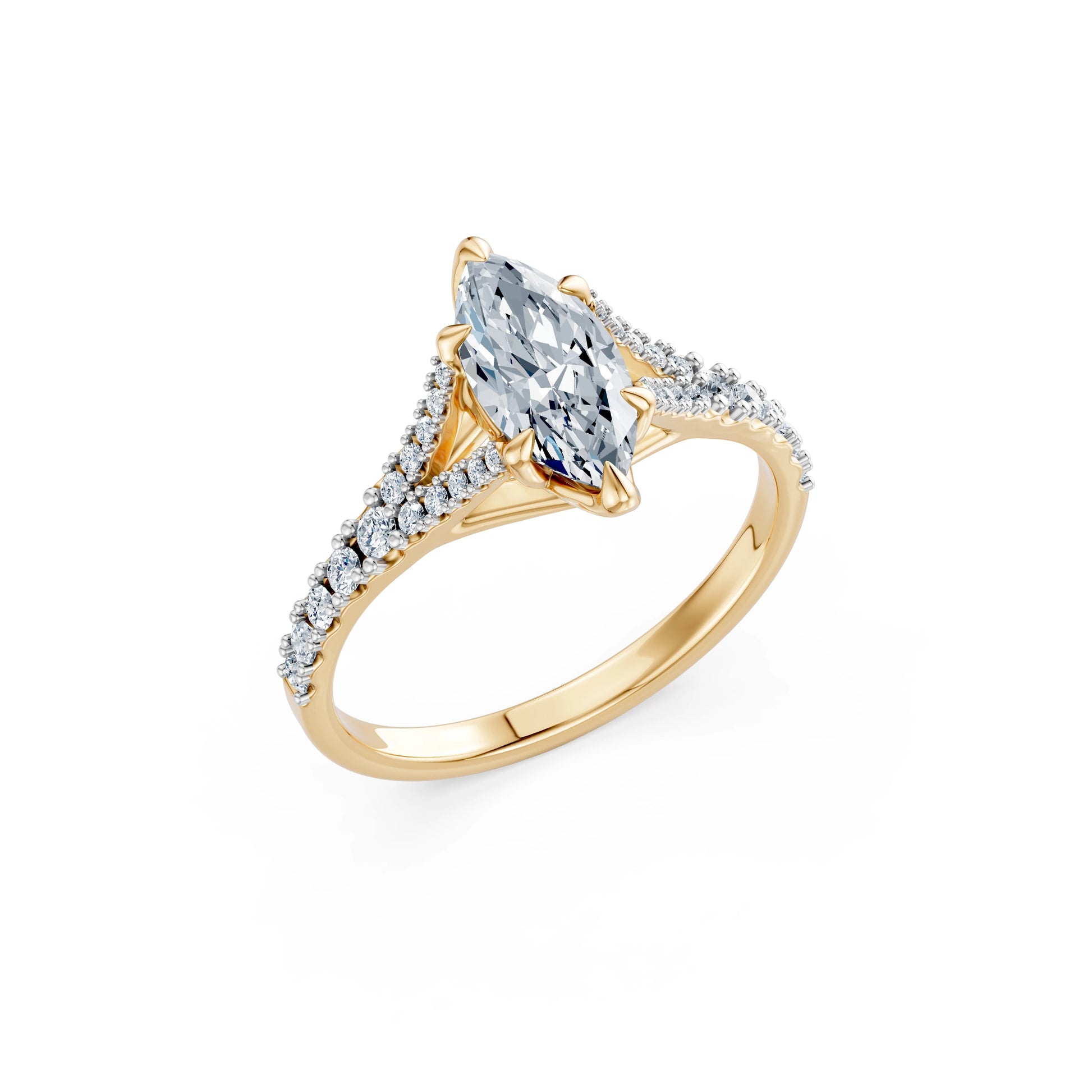 Marquise Lab Grown Diamond Micro Pave Eternity Ring 1.0ct by Qutahia Jewellery