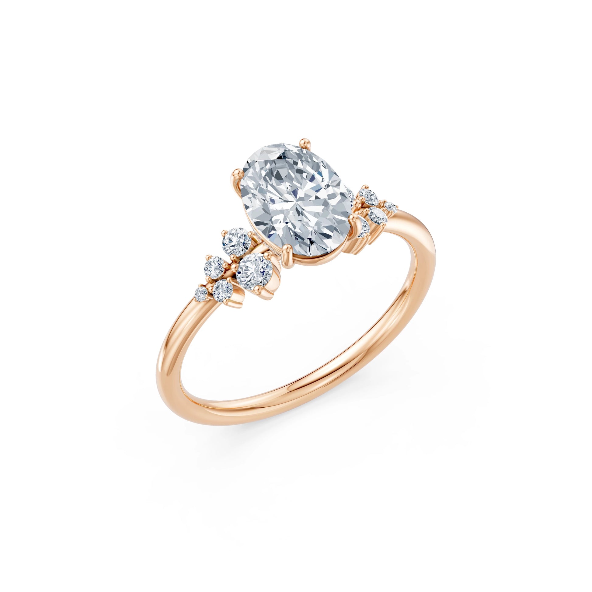 Oval Lab Grown Diamond Classic Pave Eternity Ring 1.5ct by Qutahia Jewellery