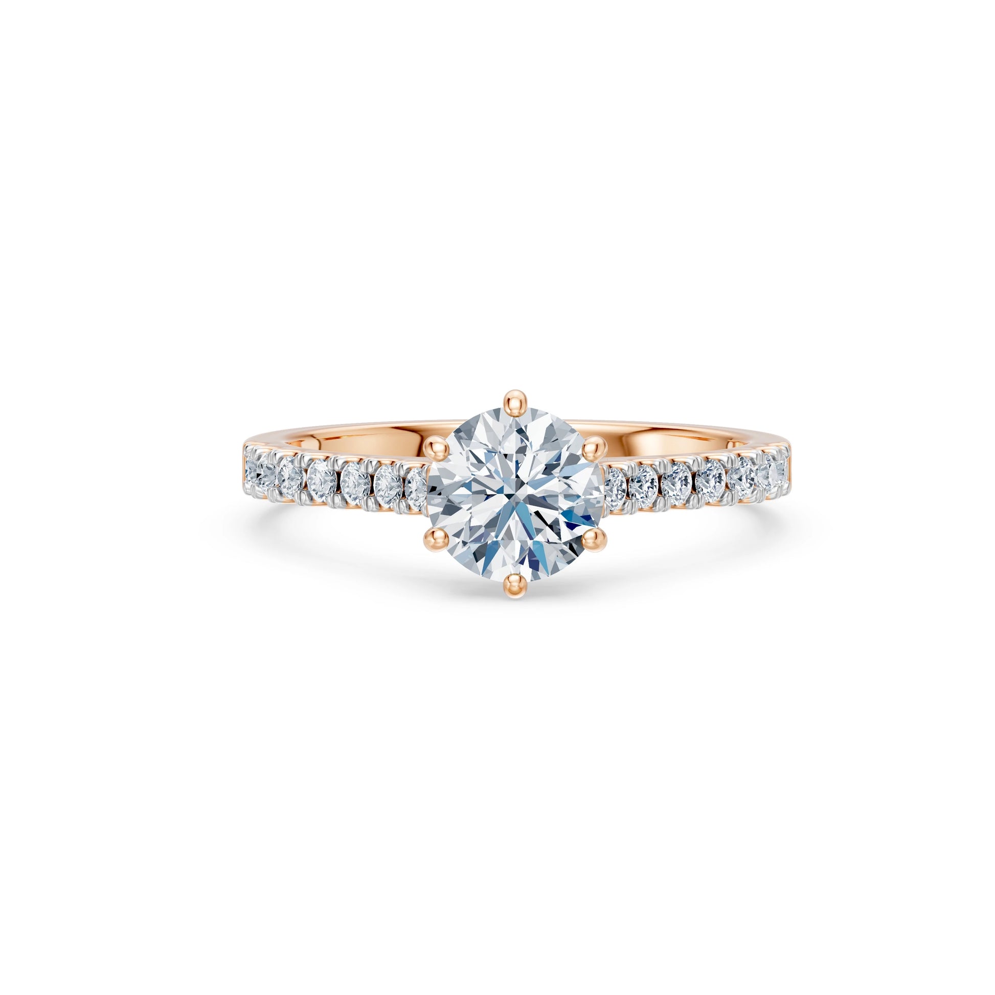Round Brilliant Diamond Pave Eternity Ring 1.0ct by Qutahia Jewellery