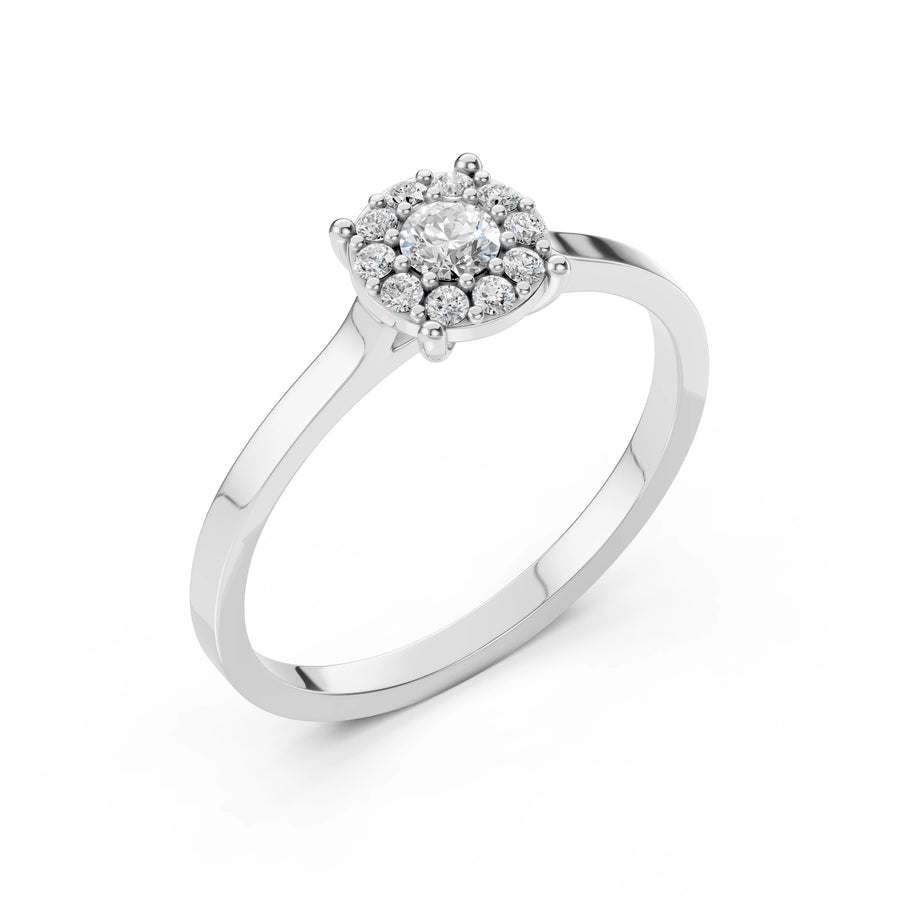 Solitaire Eternity Diamond Ring Round 0.15ct by Qutahia Jewellery