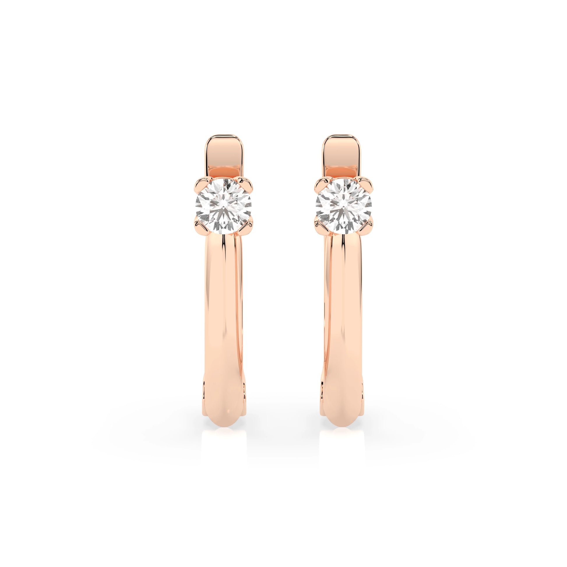 Solitaire English Lock Earring (Round), 0.2 ct — 102-10089(3.0)
