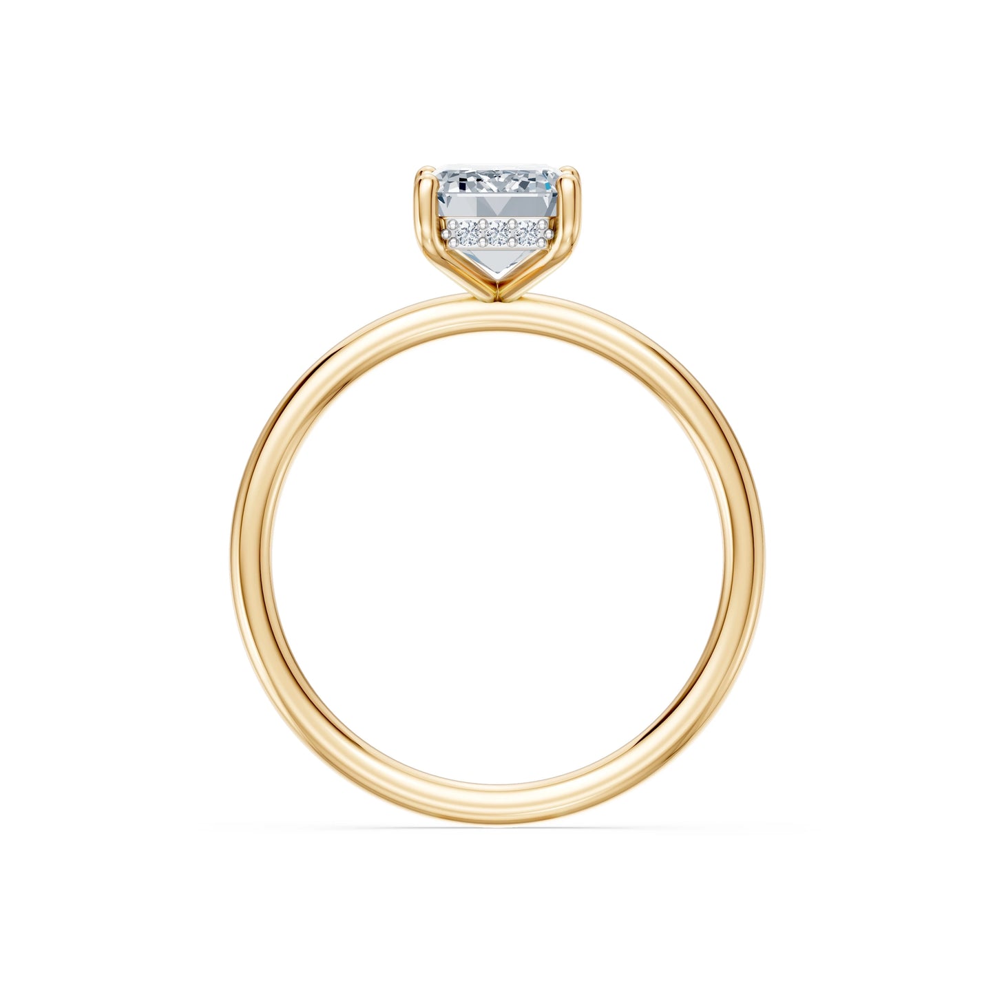 Emerald Lab Grown Diamond Micro Pave Engagement Ring 2.0ct by Qutahia Jewellery
