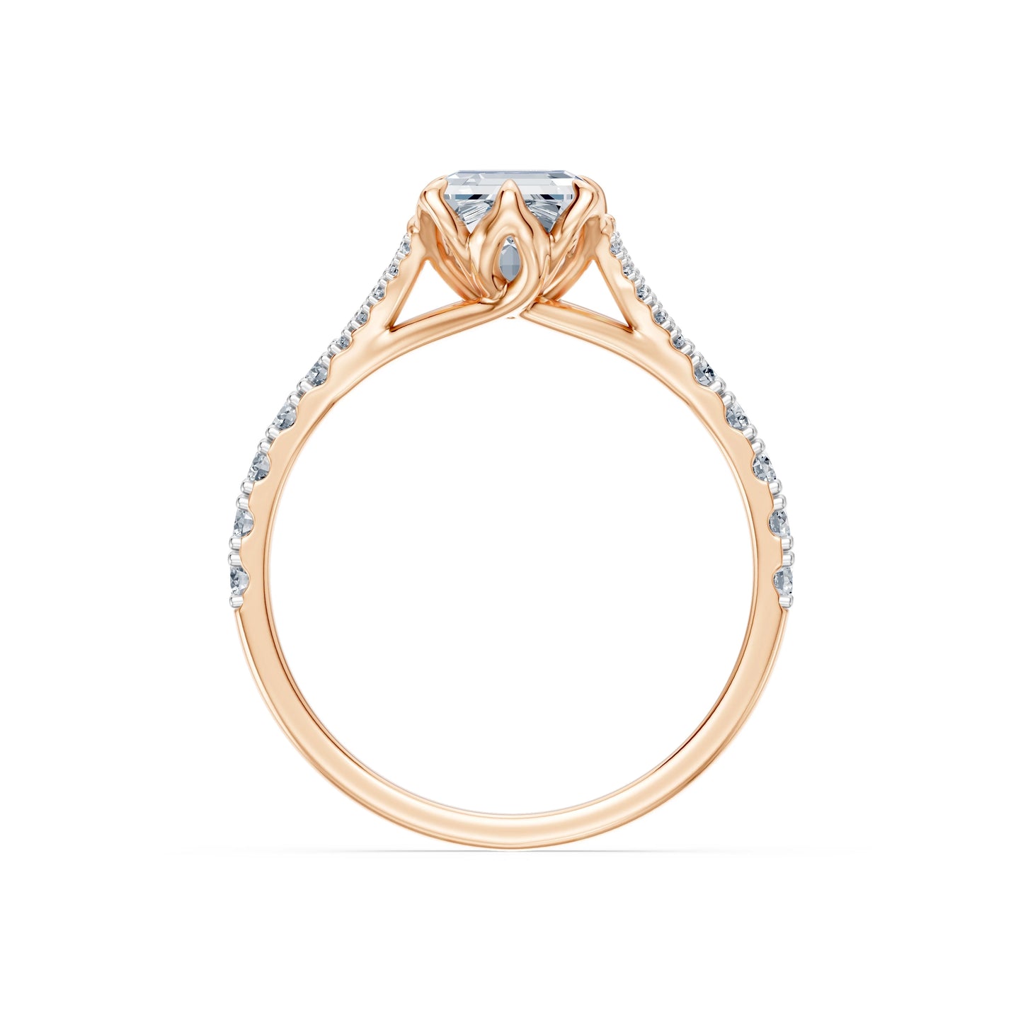 Emerald Lab Grown Diamond Micro Pave Eternity Ring 2.0ct by Qutahia Jewellery