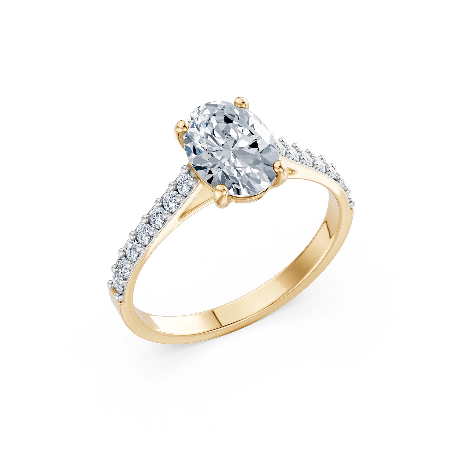 Oval Lab Grown Diamond Slim Pave Eternity Ring 1.5ct by Qutahia Jewellery