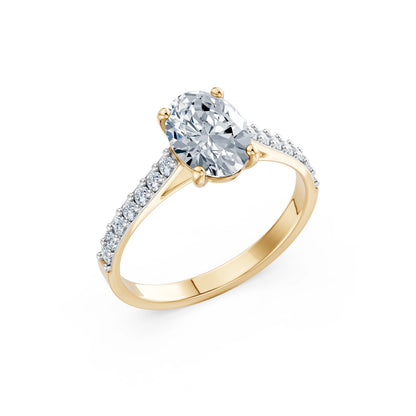 Oval Lab Grown Diamond Slim Pave Eternity Ring 1.5ct by Qutahia Jewellery