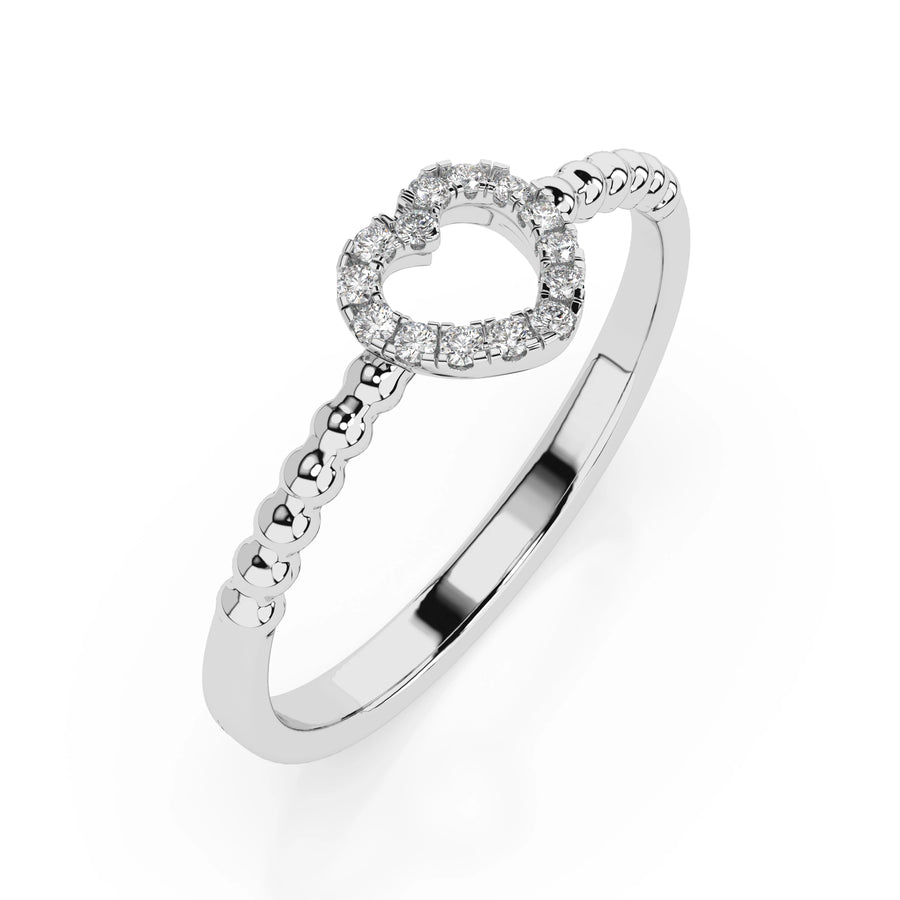Minimalist Diamond Ring Round 0.07ct by Qutahia Jewellery