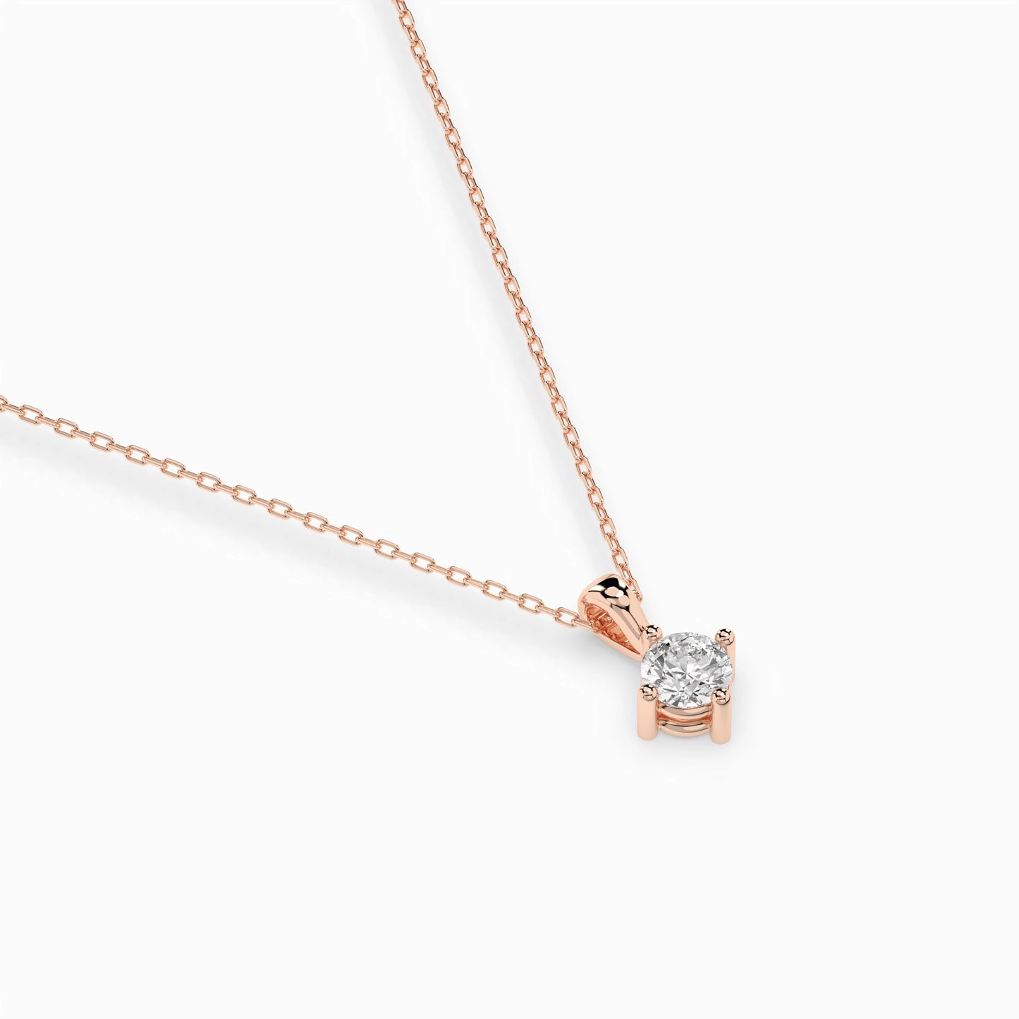 Solitaire Necklace (Round), 0.2 ct — 104-10011(3.7)