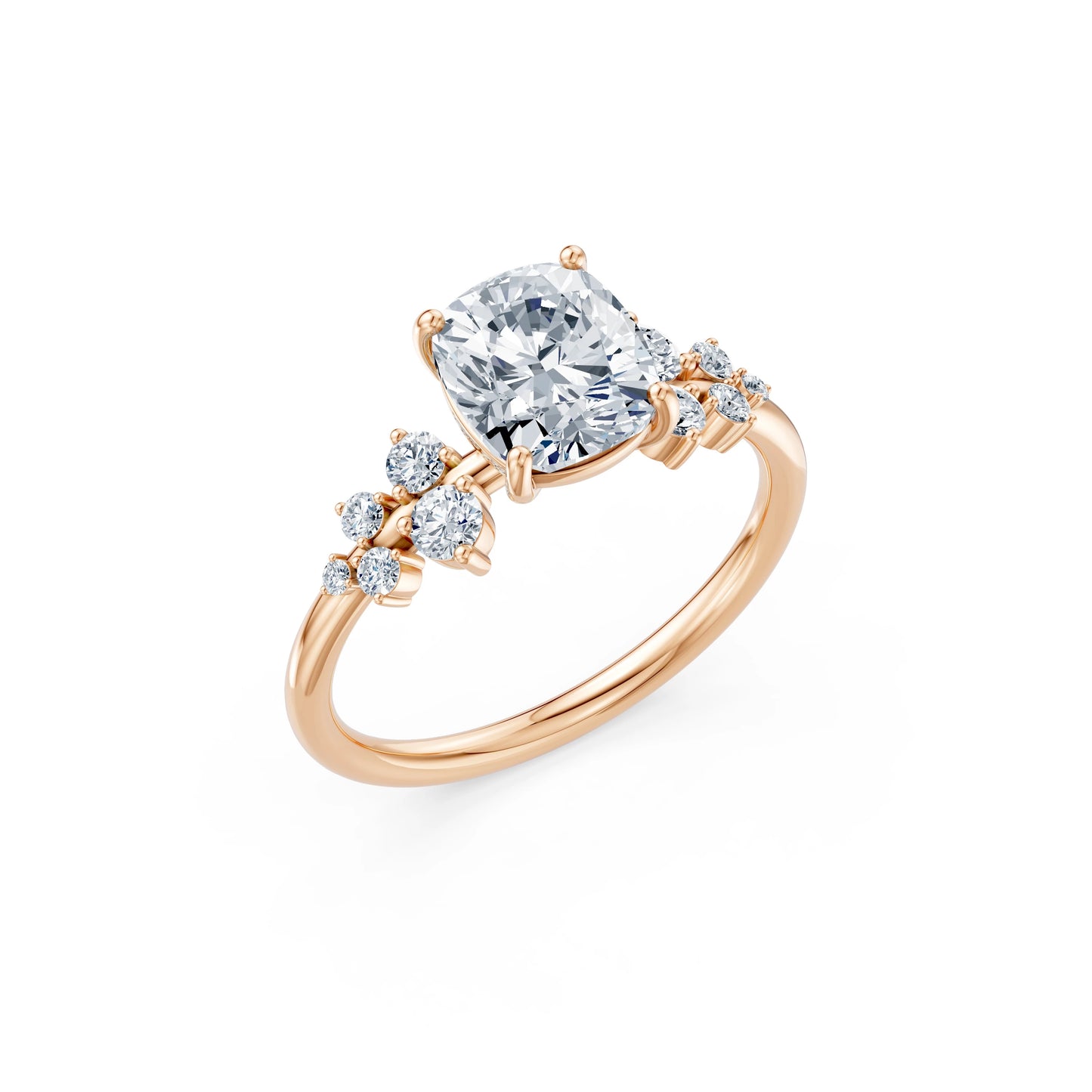 Cushion Lab Grown Diamond Classic Pave Eternity Ring 2.0ct by Qutahia Jewellery
