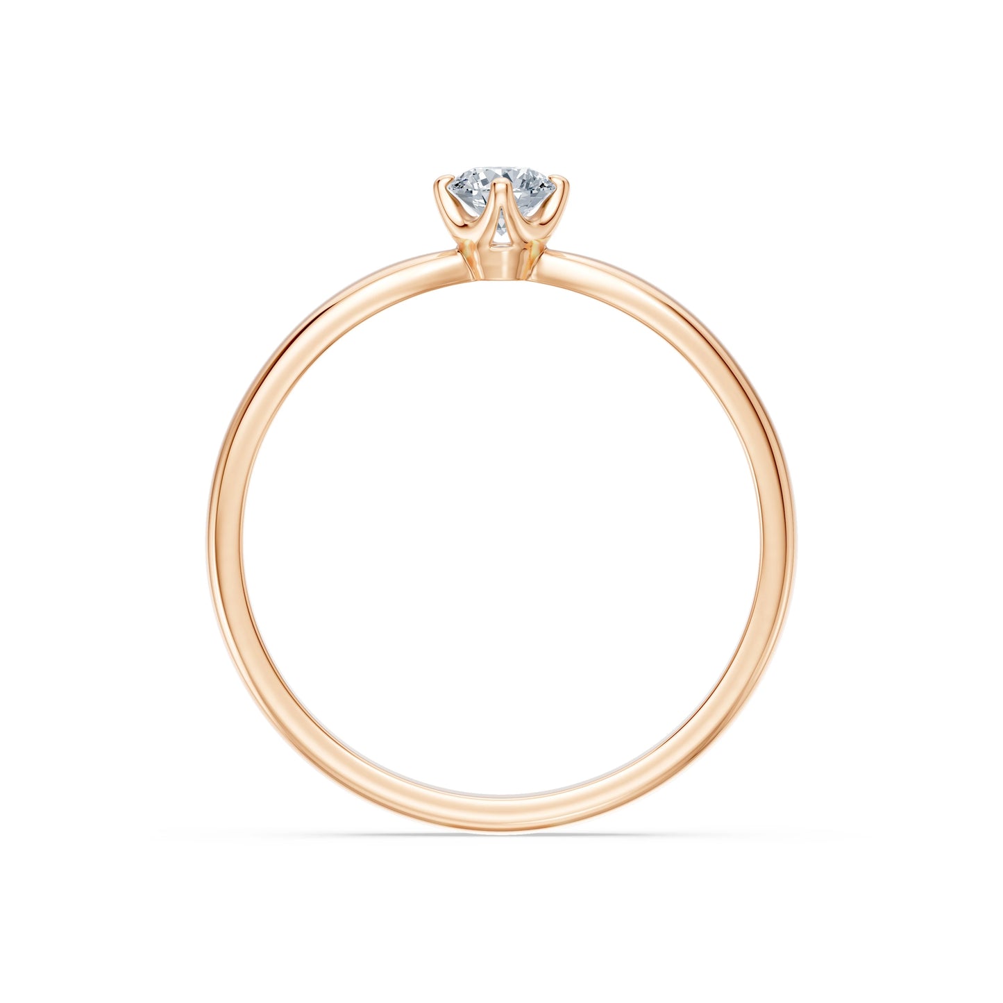 Round Brilliant Diamond Wide Solitaire Engagement Ring 0.2ct by Qutahia Jewellery