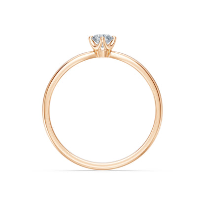 Round Brilliant Diamond Wide Solitaire Engagement Ring 0.2ct by Qutahia Jewellery