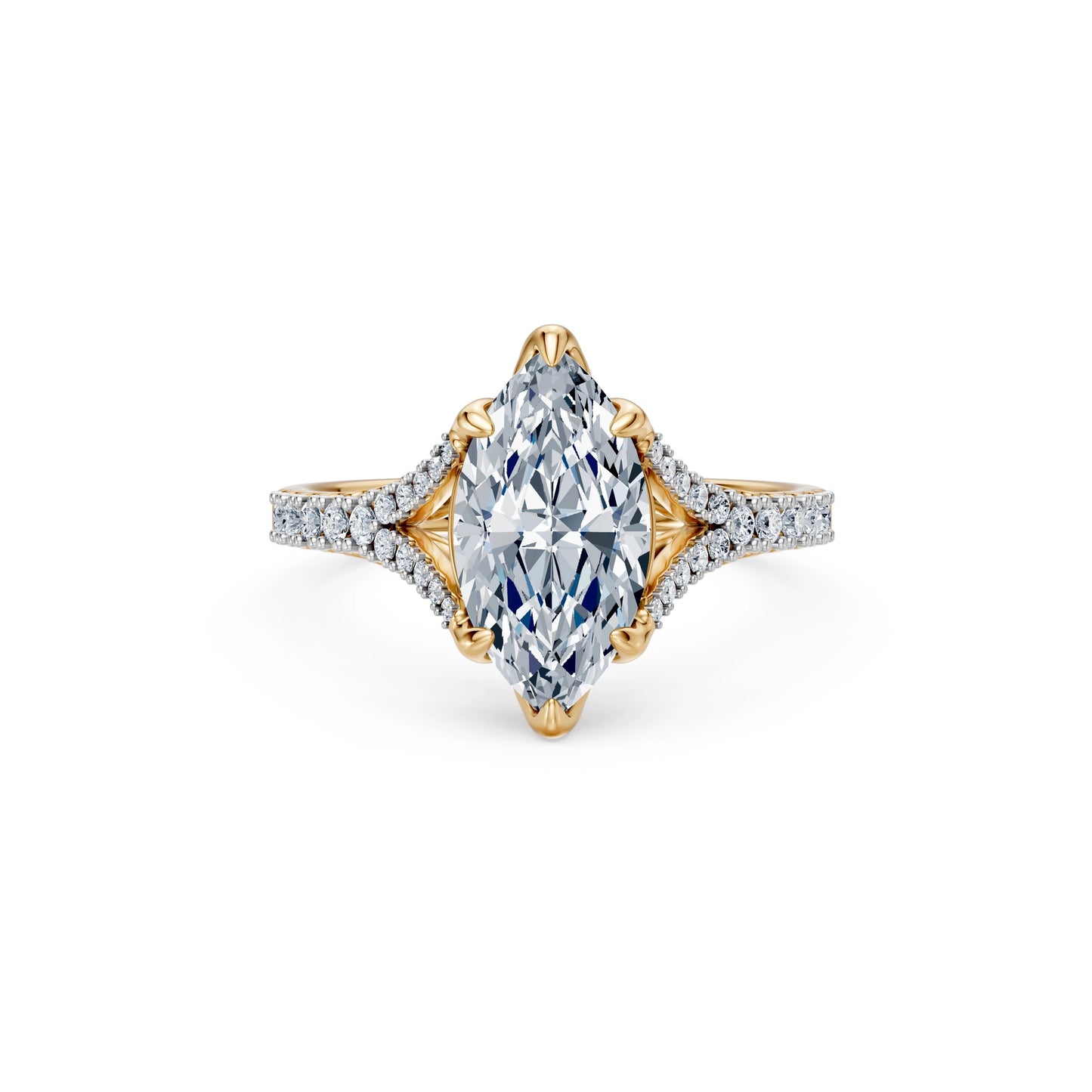 Marquise Lab Grown Diamond Micro Pave Eternity Ring 2.0ct by Qutahia Jewellery