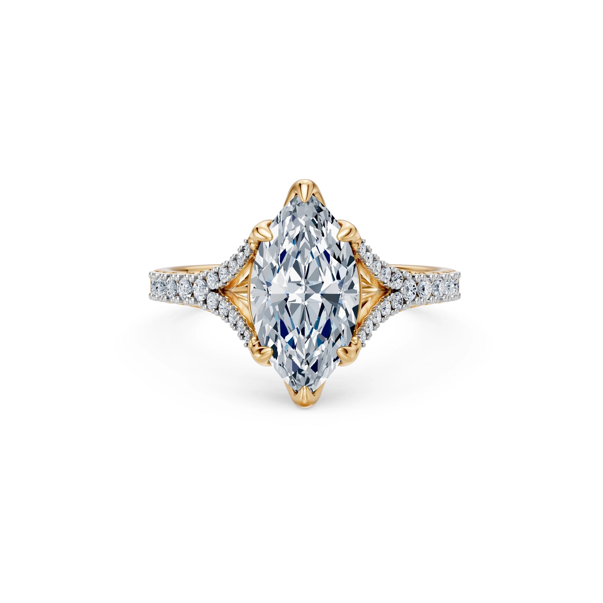 Marquise Lab Grown Diamond Micro Pave Eternity Ring 2.0ct by Qutahia Jewellery