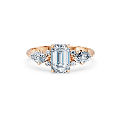 Emerald Lab Grown Diamond Side Stone Eternity Ring 1.5ct by Qutahia Jewellery