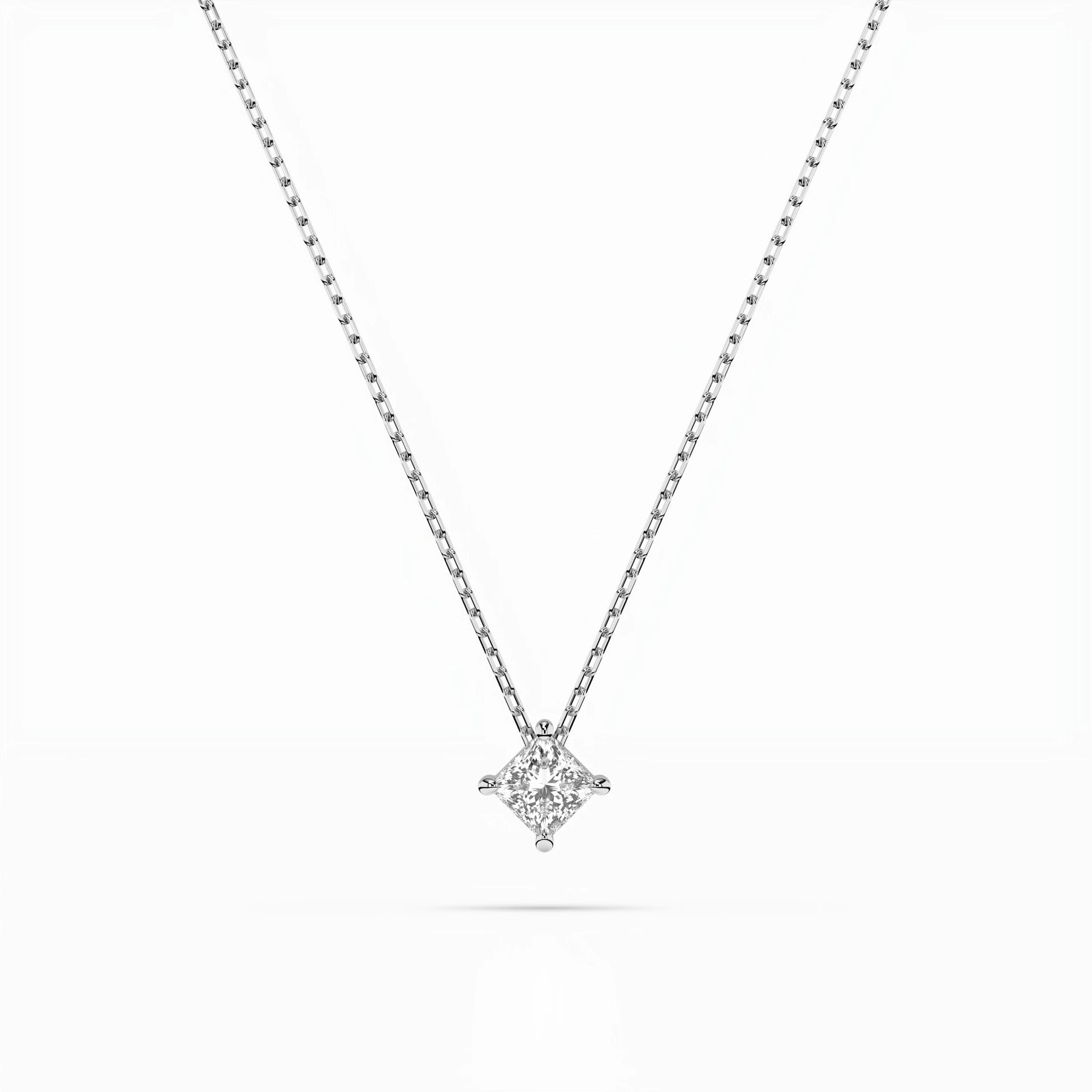 Solitaire Necklace (Princess), 0.17 ct — 104-10055(3.0)PR
